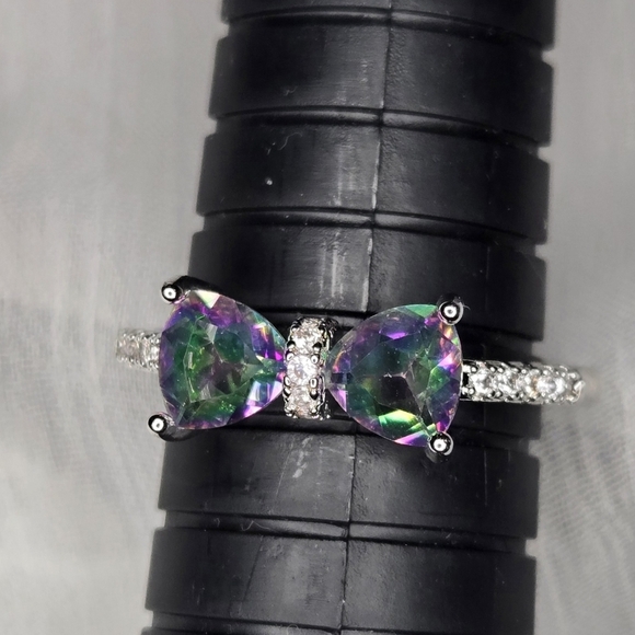 Mystic Topaz Bow Ring SZ.9 - Picture 3 of 5